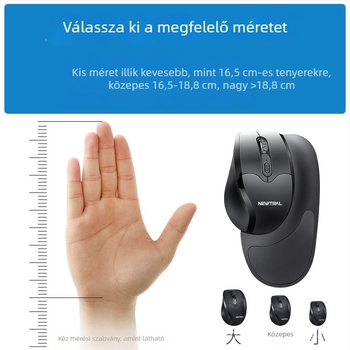 Ergonomikus USB vezeték nélküli egér, 3200dpi, 6 gomb, 2.4GHz, laptop-kompatibilis