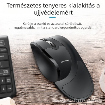 Ergonomikus USB vezeték nélküli egér, 3200dpi, 6 gomb, 2.4GHz, laptop-kompatibilis