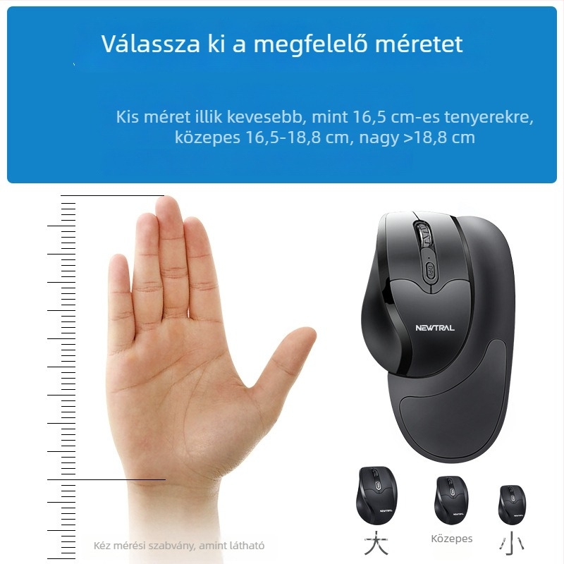 Ergonomikus USB vezeték nélküli egér, 3200dpi, 6 gomb, 2.4GHz, laptop-kompatibilis