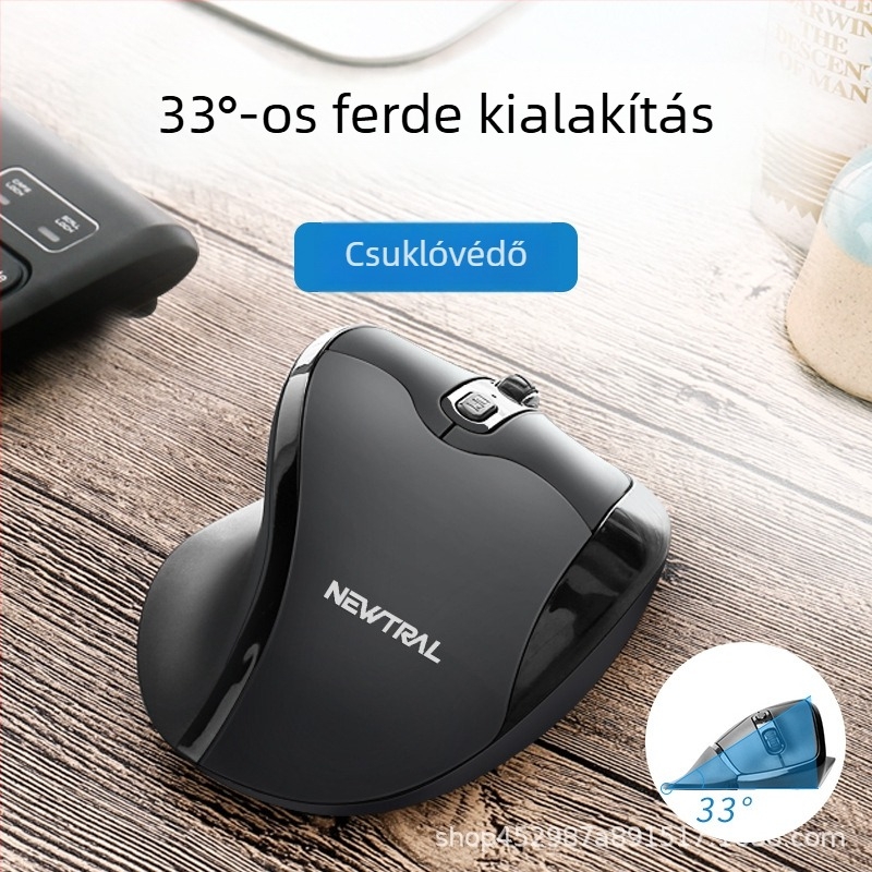 Ergonomikus USB vezeték nélküli egér, 3200dpi, 6 gomb, 2.4GHz, laptop-kompatibilis