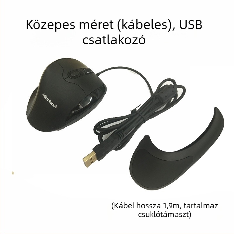 Ergonomikus USB vezeték nélküli egér, 3200dpi, 6 gomb, 2.4GHz, laptop-kompatibilis