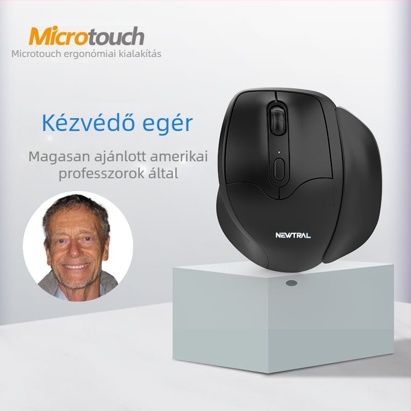 Ergonomikus USB vezeték nélküli egér, 3200dpi, 6 gomb, 2.4GHz, laptop-kompatibilis