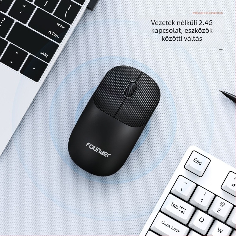 Lenovo ThinkPlus WL300 Vezeték nélküli optikai egér, 2.4G, 2400 DPI, 3 gomb, USB, asztali számítógéppel kompatibilis