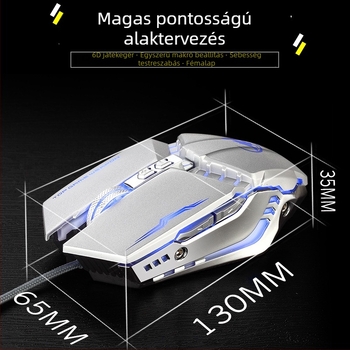 Beacon Wolf T9 Macro kábeles optikai gaming egér, 6 gombos, USB, 4800 DPI