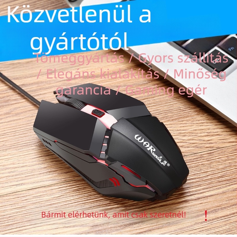 Beacon Wolf T9 Macro kábeles optikai gaming egér, 6 gombos, USB, 4800 DPI