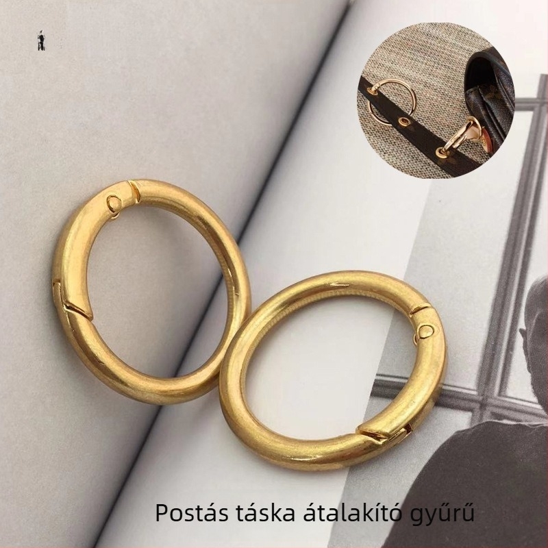 Messenger táska felújításához hardver készlet: gyűrű, nyitott gyűrű, rugós gyűrű, fém zár a vállon viselt táskához