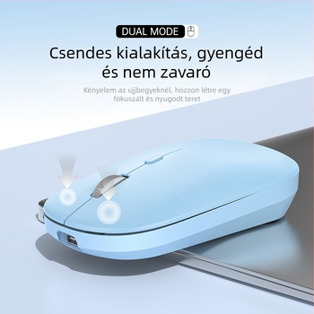 Vezeték nélküli egér 2,4G/Bluetooth kettős mód, 1600 DPI, USB interfész, újratölthető