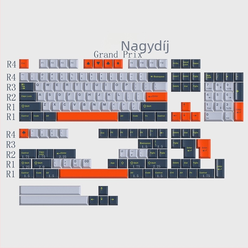 GMK 163 billentyűsapka készlet mechanikus billentyűzethez, univerzális kompatibilitás, ABS anyag, keresztirányú tengely, testreszabás támogatott