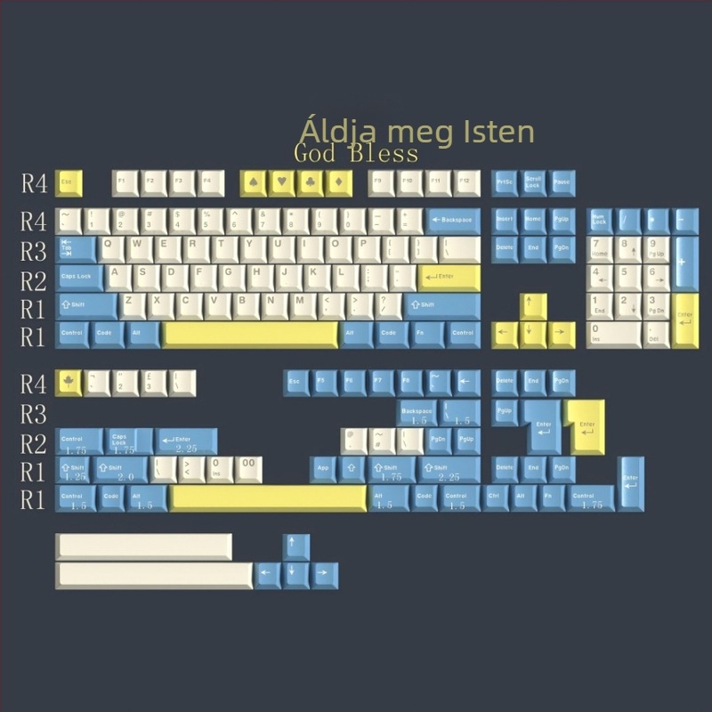 GMK 163 billentyűsapka készlet mechanikus billentyűzethez, univerzális kompatibilitás, ABS anyag, keresztirányú tengely, testreszabás támogatott