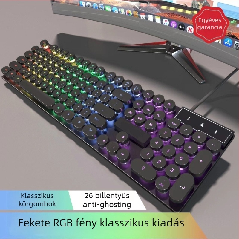 Kábeles billentyűzet- és egérkészlet, numerikus billentyűzettel, háttérvilágítás nélkül