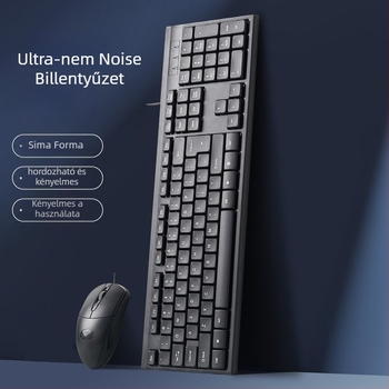Kábeles mechanikus billentyűzet és egér készlet – USB interfész, háttérvilágítás nélkül, csuklótámasz nélkül, nem vízálló