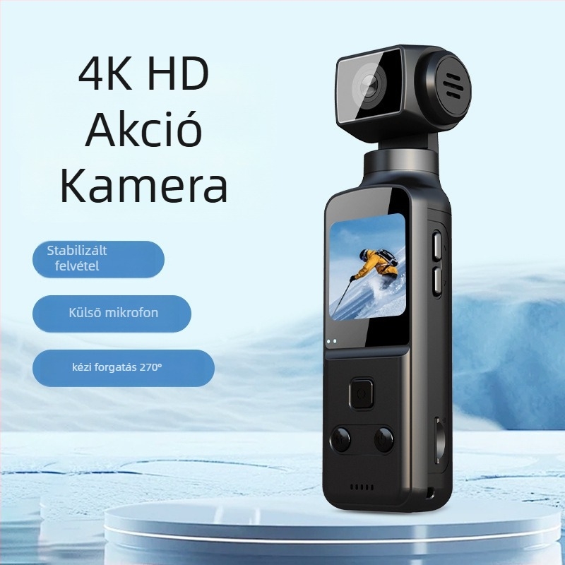 4K-os kézi sportkamera 270°-os forgatással, stabilizáció, TF-kártya támogatás, modell K1