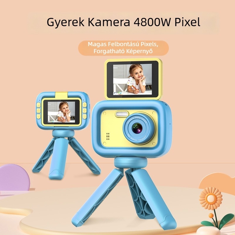 Gyerekeknek készült digitális kamera 180°-os forgatható kijelzővel, 1.0 MP szenzor, 4x optikai zoom, 4x digitális zoom, 2,4 hüvelykes LCD