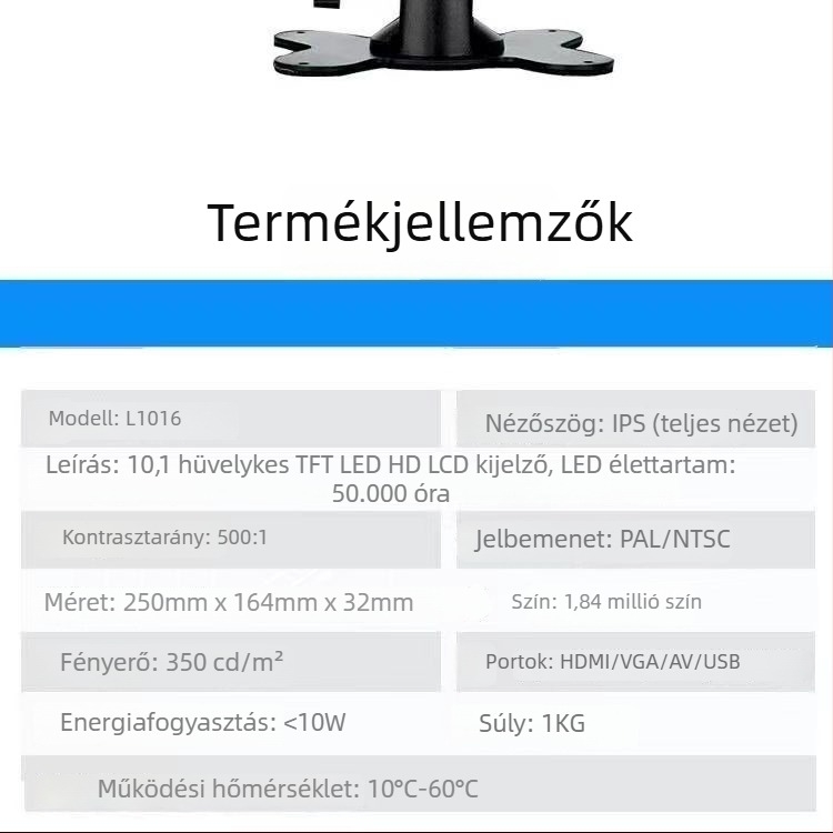 HANFUJIE LCD-monitor, univerzális modell, univerzális képernyő típus, 10,1 hüvelykes kijelző