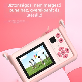 Gyerekeknek szóló digitális kamera széles látószögű objektívvel és ütésálló dizájnnal - 3x optikai zoom, 2,0 hüvelykes LCD, 2600 hatásos pixel, maximális felbontás 1600x1200