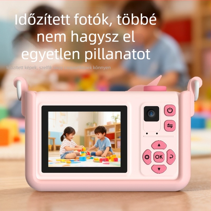 Gyerekeknek szóló digitális kamera széles látószögű objektívvel és ütésálló dizájnnal - 3x optikai zoom, 2,0 hüvelykes LCD, 2600 hatásos pixel, maximális felbontás 1600x1200