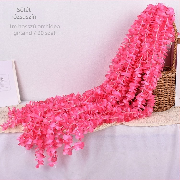 Műanyag orchidea virágfüzér mennyezeti díszítéshez — esküvőkre és szállodákba (injekciós formázás, változat 40725458520, cél: esküvő, kültéri, fotórekvizitek, otthoni dekoráció)