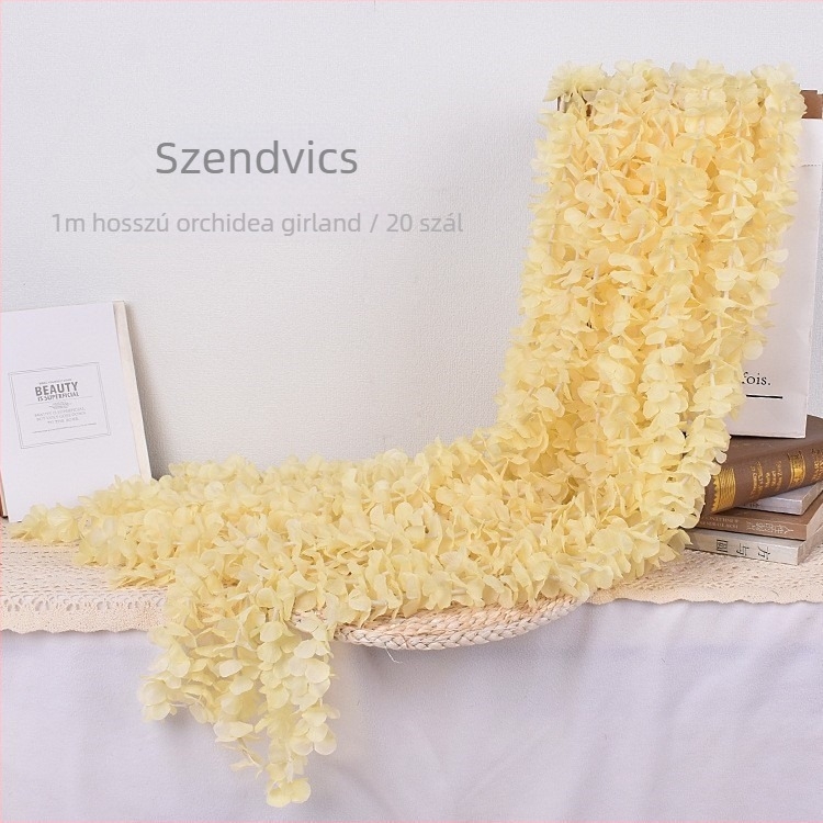 Műanyag orchidea virágfüzér mennyezeti díszítéshez — esküvőkre és szállodákba (injekciós formázás, változat 40725458520, cél: esküvő, kültéri, fotórekvizitek, otthoni dekoráció)