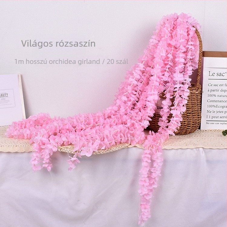 Műanyag orchidea virágfüzér mennyezeti díszítéshez — esküvőkre és szállodákba (injekciós formázás, változat 40725458520, cél: esküvő, kültéri, fotórekvizitek, otthoni dekoráció)