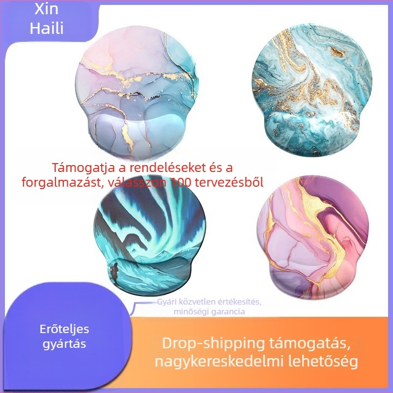 Heli-kombination készlet, nagy pad csuklótámasz; anyag: gumi+szövet+memóriahab; feldolgozás: műanyag öntés; jellemző: csukló támogatás
