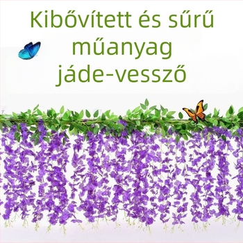 Mesterséges lilaakác függő virágfüzér esküvői és kültéri dekorációhoz, modell 18328127424, anyag: selyemvirágok, kivitel: festett, stilizált, domborított, injekciós formázás
