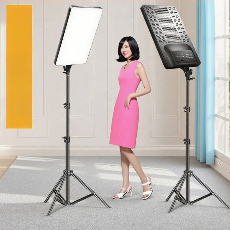 LED élő közvetítésre szolgáló fény RL-24, 80W, 220V, LED fényforrás, három színhőmérséklet