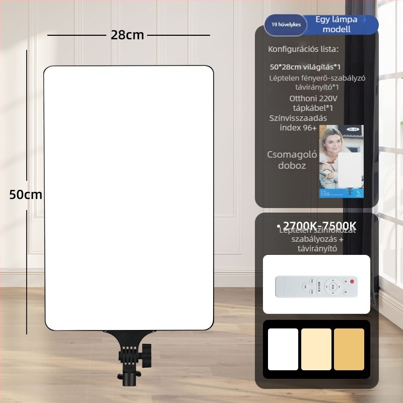 LED élő közvetítésre szolgáló fény RL-24, 80W, 220V, LED fényforrás, három színhőmérséklet