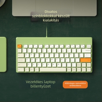 Kábeles billentyűzet és egér, 68 gombos, USB, ABS anyag, 1,5 m kábel, háttérvilágítás nélkül