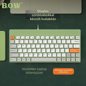 Kábeles billentyűzet és egér, 68 gombos, USB, ABS anyag, 1,5 m kábel, háttérvilágítás nélkül