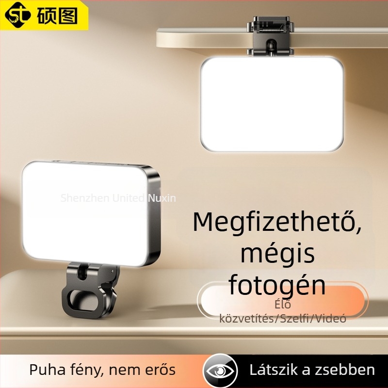 BD102 Kézi Mini Kiegészítő Fény Okostelefonokhoz — 4W LED, 5V, Színhőmérséklet 2500K–9900K, Modell BD102, Élő közvetítésre és Videófelvételre