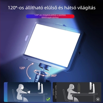 LED feltöltő lámpa mobil élő közvetítéshez, asztali használathoz, 15W, 10V, három színtemperatúra, modell 000159, Love Rain Spirit