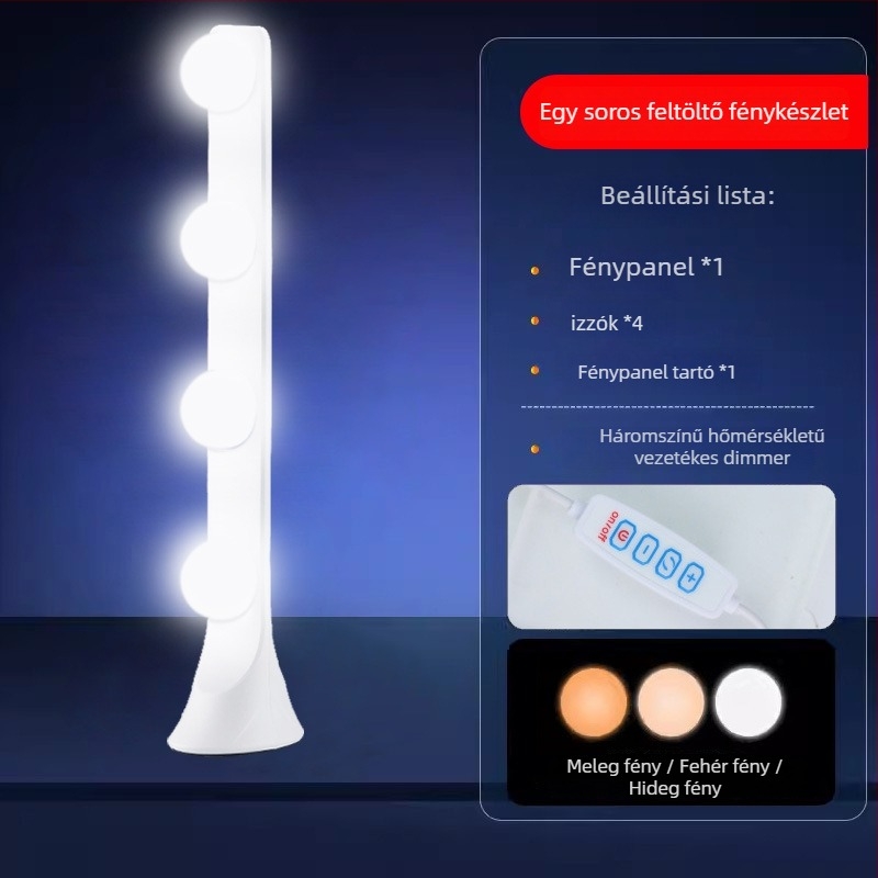 LED feltöltő lámpa mobil élő közvetítéshez, asztali használathoz, 15W, 10V, három színtemperatúra, modell 000159, Love Rain Spirit