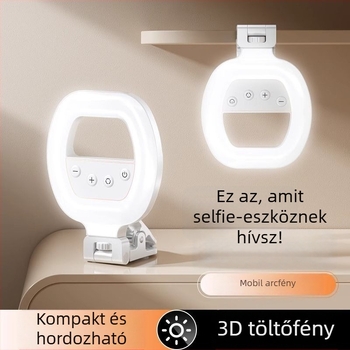 W66 Klipszes LED Gyűrűlámpa Fotózásra — Hordozható Kezben Tartott Fény, 10W alatt, 110V, Selfie és élő közvetítéshez