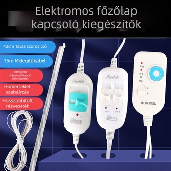 Malacoknak szánt elektromos fűtőlemez kapcsolóval és lépés nélküli termosztáttal – hőmérséklet-szabályozás 60°C-ig