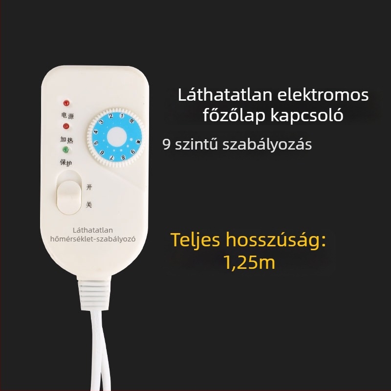 Malacoknak szánt elektromos fűtőlemez kapcsolóval és lépés nélküli termosztáttal – hőmérséklet-szabályozás 60°C-ig