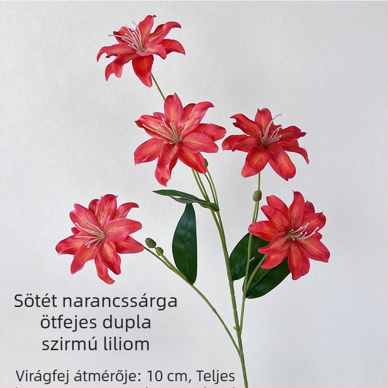 3D-nyomtatott liliom művirág esküvői dekoráció — műanyag és selyem, domborított textúra