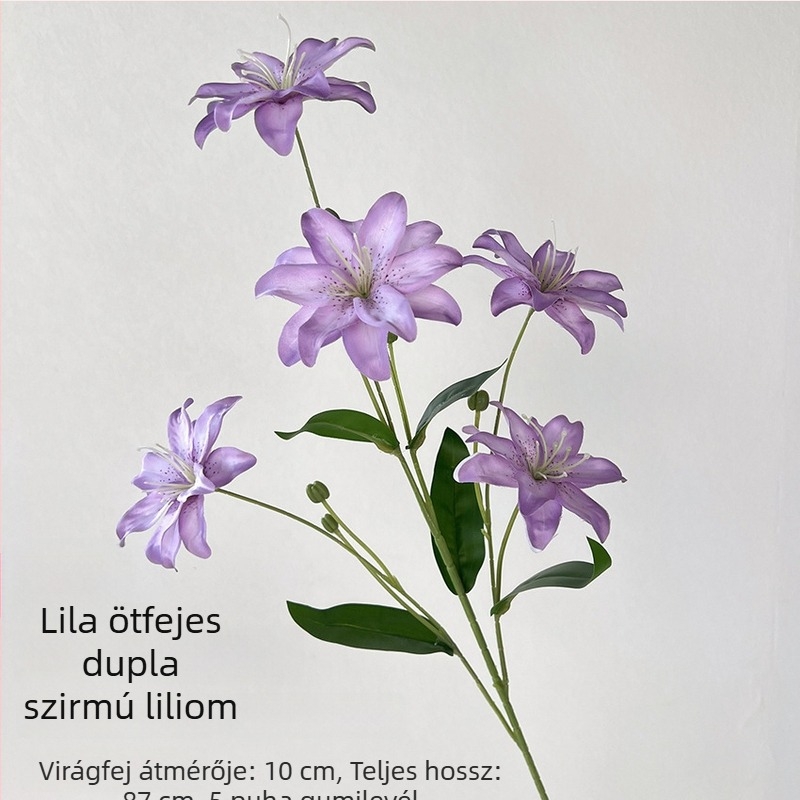 3D-nyomtatott liliom művirág esküvői dekoráció — műanyag és selyem, domborított textúra