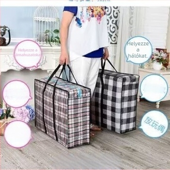 PE-filmből készült kézi hordozható szövött táska ruhák és paplanok számára, önzáró, nyomtatás nélkül