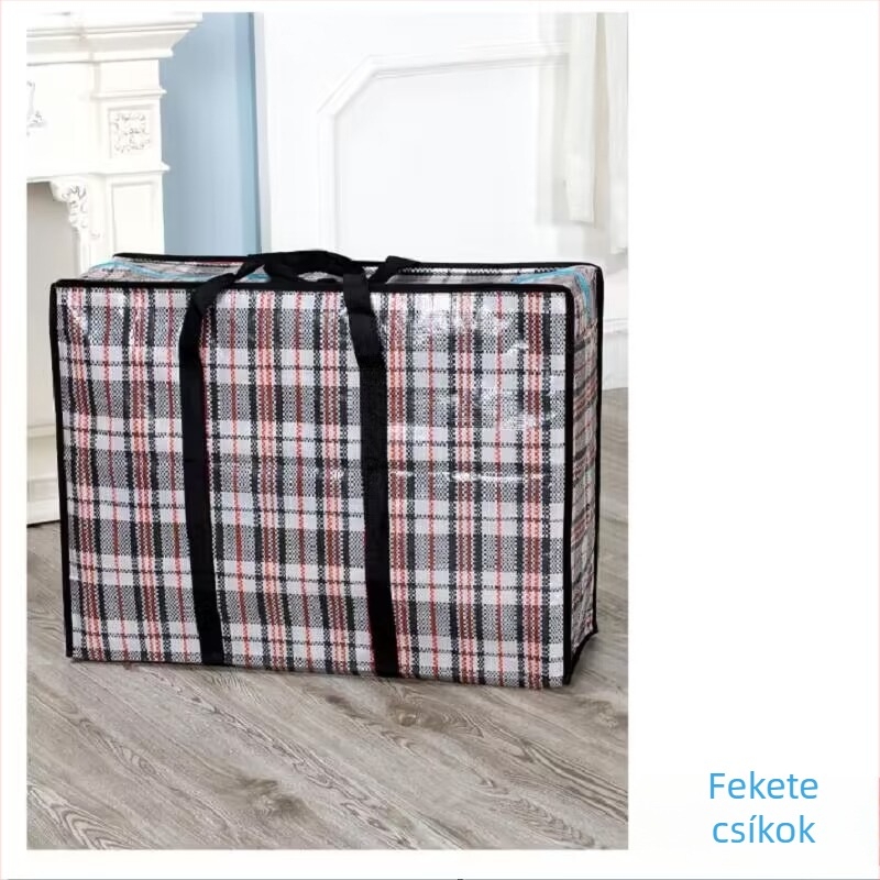 PE-filmből készült kézi hordozható szövött táska ruhák és paplanok számára, önzáró, nyomtatás nélkül