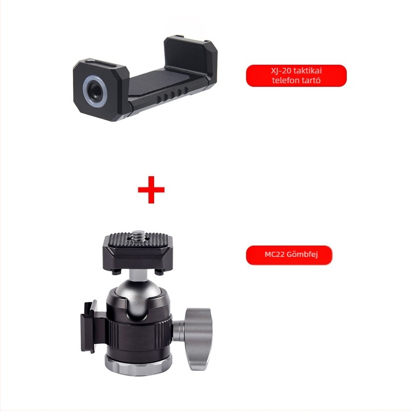 DSLR szferikus mini gimbal — 360° pan/tilt, 1/4-inch menet, alumínium ötvözet, 85 g