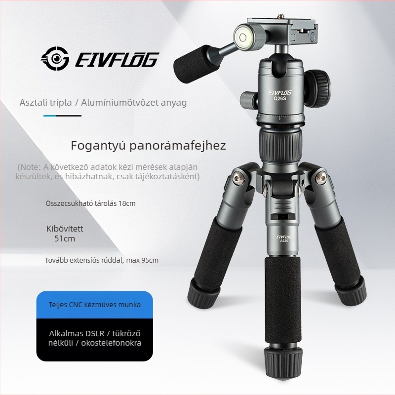 Alumíniumötvözetes tripod gömbfejjel, 5 részes, teherbírás 2–5 kg, gyorskioldó lemez