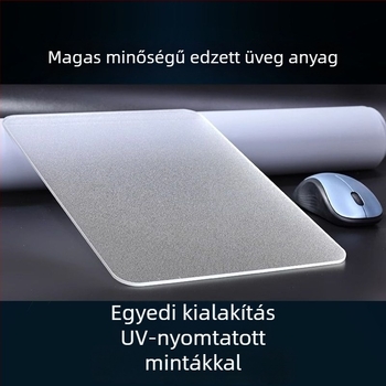 Üveges egérpad csúszásmentes felülettel, egyoldalas, nyomtatott logóval, testre szabható, modell SBD-6988