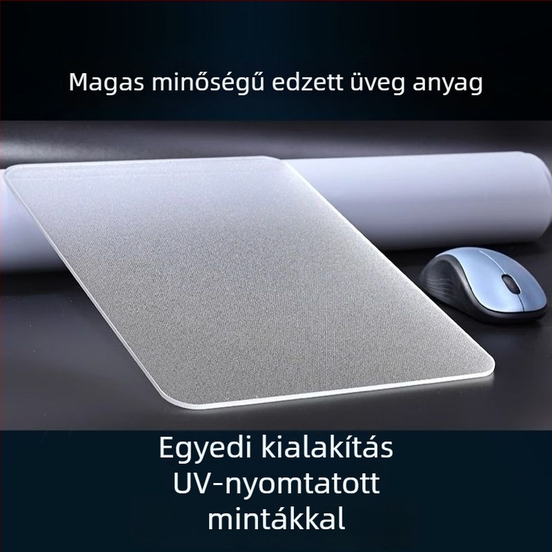 Üveges egérpad csúszásmentes felülettel, egyoldalas, nyomtatott logóval, testre szabható, modell SBD-6988