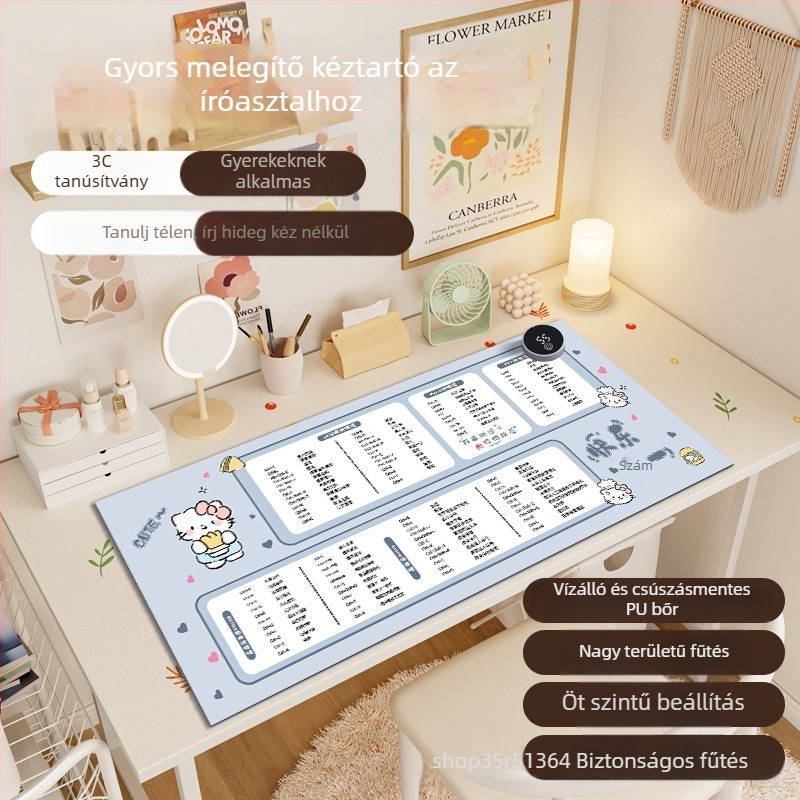 Kairu Shark asztali melegítő párna alumínium fűtőréteggel, 220V, 80W, intelligens hőmérséklet-szabályozás