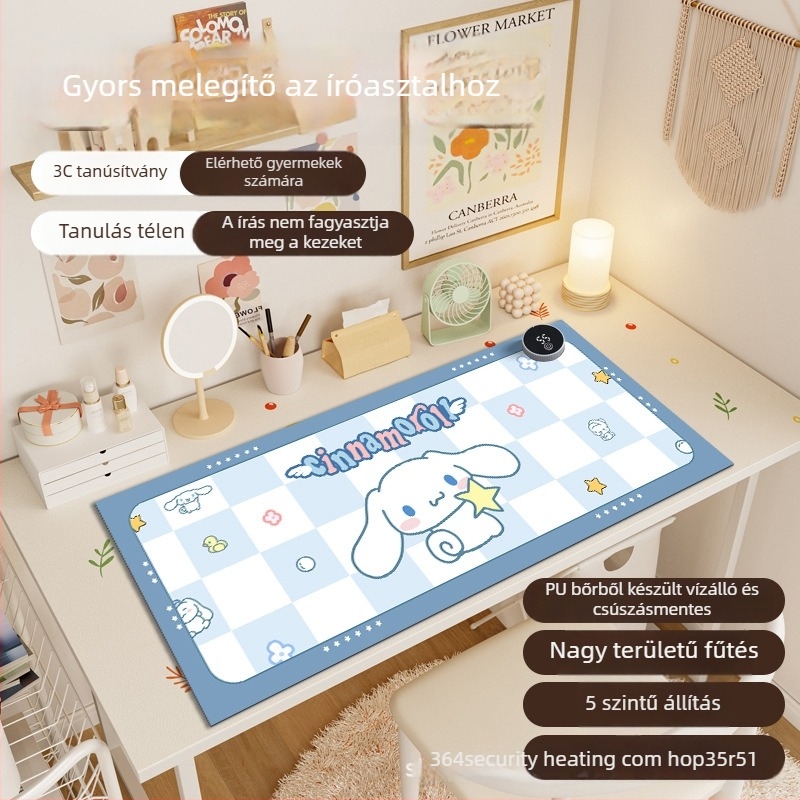 Kairu Shark asztali melegítő párna alumínium fűtőréteggel, 220V, 80W, intelligens hőmérséklet-szabályozás