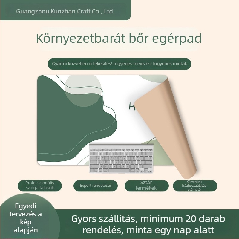 Nagy PU íróasztal pad, kétoldalas, logónyomtatás, OEM testreszabás, nyomtatási folyamat
