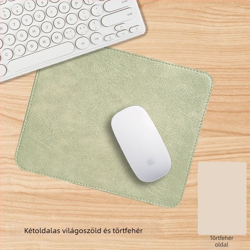 Kétoldalas bőr egérpad vintage marhabőr textúrával, négyzet alakú, 26 x 21 cm, logó testreszabás