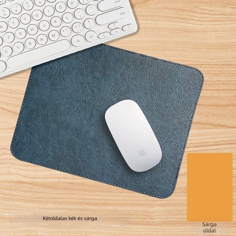 Kétoldalas bőr egérpad vintage marhabőr textúrával, négyzet alakú, 26 x 21 cm, logó testreszabás