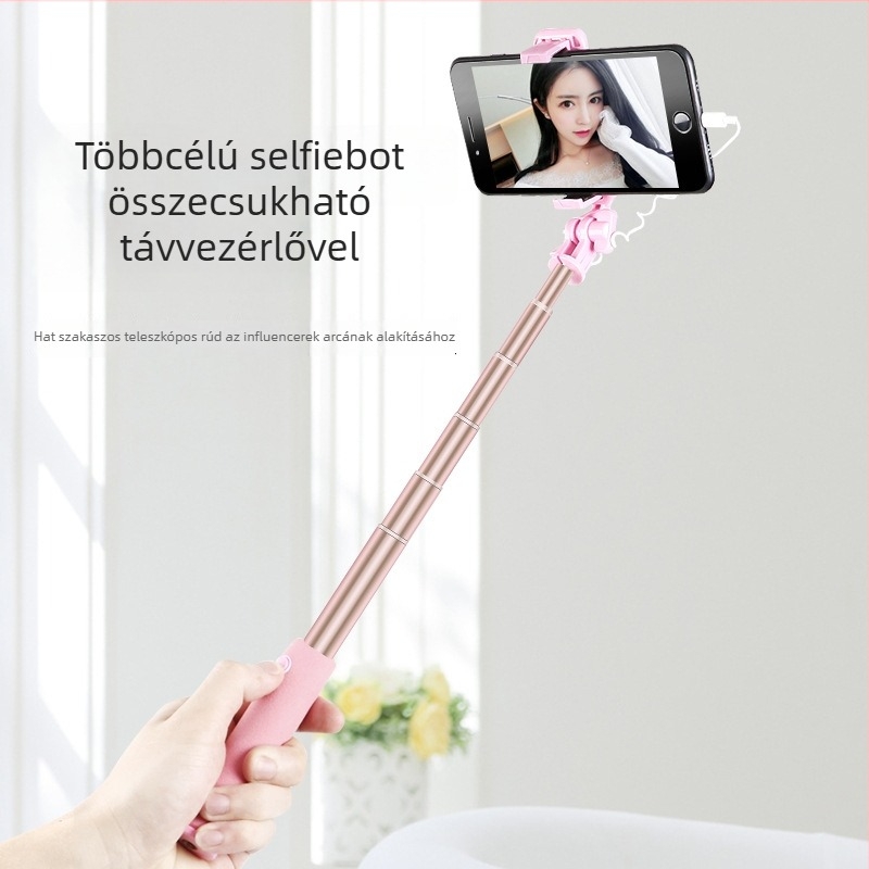 Asztali teleszkópos selfie- és élő közvetítés tartó — Univerzális függőleges felvételhez — Anyag: Ötvözet