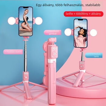 B12s Bluetooth Selfie Bot telefonhoz Kivehető Kitöltő Fénnyel és Asztali Tripoddal